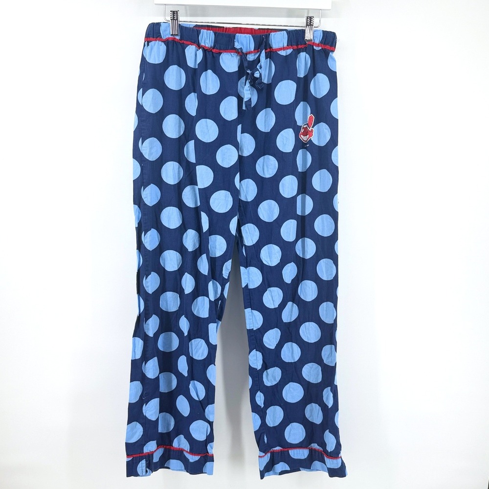 Concepts Sport Pajama Pants Cleveland Indians Polka Dot Large Blue Mens MLB